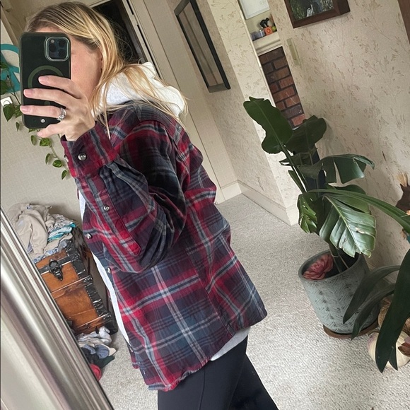 RedHead Casual Plaid Flannel Fall Shirt - Red and Gray - Picture 12 of 12